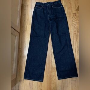 Uniqlo Dark Wash Wide Leg Jeans